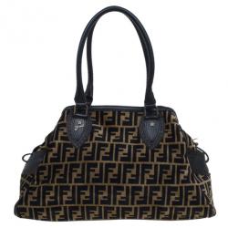 Pre Owned Fendi Velour Zucca De Jour Tote