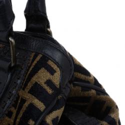 Pre Owned Fendi Velour Zucca De Jour Tote