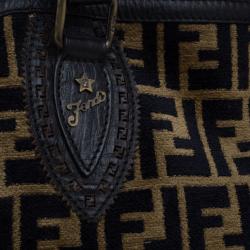Pre Owned Fendi Velour Zucca De Jour Tote