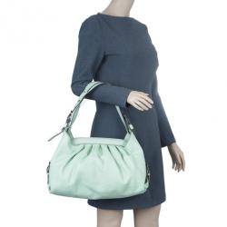Pre Owned Fendi Green Leather Doctor Frame B Bag