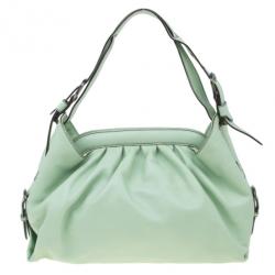 Pre Owned Fendi Green Leather Doctor Frame B Bag