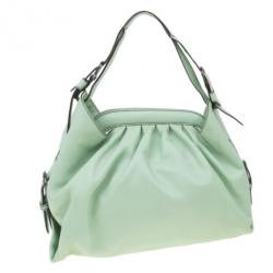 Pre Owned Fendi Green Leather Doctor Frame B Bag