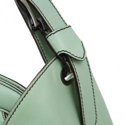 Pre Owned Fendi Green Leather Doctor Frame B Bag