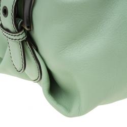 Pre Owned Fendi Green Leather Doctor Frame B Bag