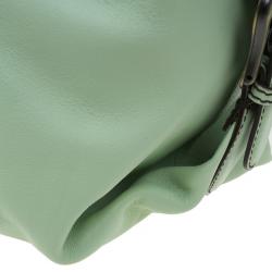 Pre Owned Fendi Green Leather Doctor Frame B Bag