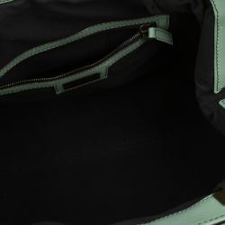 Pre Owned Fendi Green Leather Doctor Frame B Bag