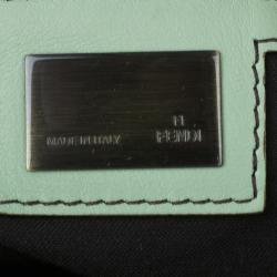 Pre Owned Fendi Green Leather Doctor Frame B Bag