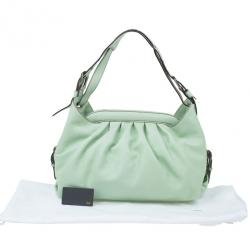 Pre Owned Fendi Green Leather Doctor Frame B Bag