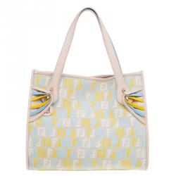 Pre Owned Fendi Zucchino Multicolor Fabric Small Shopping Tote