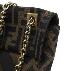 Fendi Brown Zucca Canvas Maxi Baguette Shoulder Bag