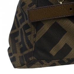 Fendi Brown Zucca Canvas Maxi Baguette Shoulder Bag