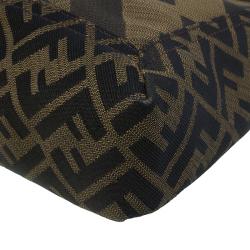 Fendi Brown Zucca Canvas Maxi Baguette Shoulder Bag