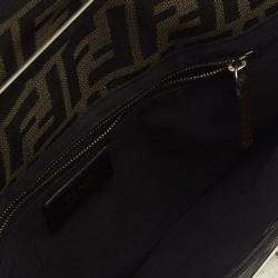 Fendi Brown Zucca Canvas Maxi Baguette Shoulder Bag