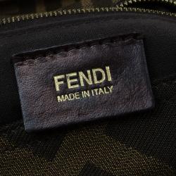 Fendi Brown Zucca Canvas Maxi Baguette Shoulder Bag