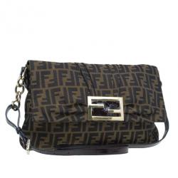 مملوكة مسبقًا Fendi Brown Zucca New Forever Flap Shoulder Bag