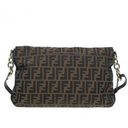 مملوكة مسبقًا Fendi Brown Zucca New Forever Flap Shoulder Bag