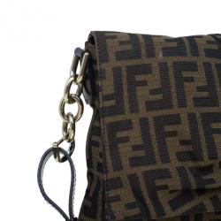 مملوكة مسبقًا Fendi Brown Zucca New Forever Flap Shoulder Bag