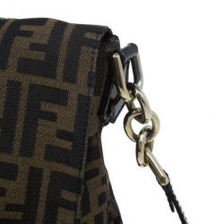مملوكة مسبقًا Fendi Brown Zucca New Forever Flap Shoulder Bag