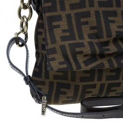 مملوكة مسبقًا Fendi Brown Zucca New Forever Flap Shoulder Bag