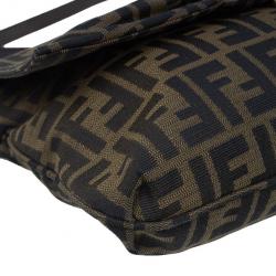 مملوكة مسبقًا Fendi Brown Zucca New Forever Flap Shoulder Bag