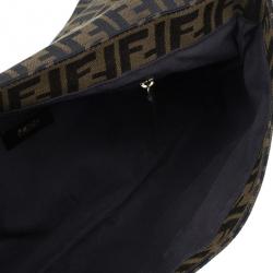 مملوكة مسبقًا Fendi Brown Zucca New Forever Flap Shoulder Bag