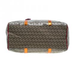 Pre Owned Fendi Multicolor Zucchino Canvas/Sequin Overnight Duffel Bag