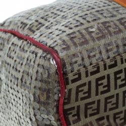 Pre Owned Fendi Multicolor Zucchino Canvas/Sequin Overnight Duffel Bag