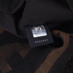 مملوكة مسبقًا حقيبة كلتش فندي باغيت كانفاس توباكو زوكا برباط مزين كبيرة 