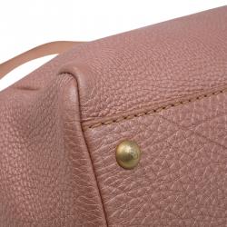 Pre Owned Fendi Metallic Pink Selleria Leather Large Peekaboo Top Handle Bag