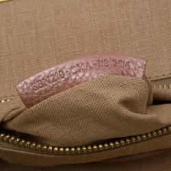 Pre Owned Fendi Metallic Pink Selleria Leather Large Peekaboo Top Handle Bag