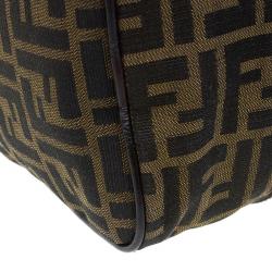 Pre Owned Fendi Tobacco Zucca Canvas Boston Bag