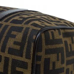 Pre Owned Fendi Tobacco Zucca Canvas Boston Bag