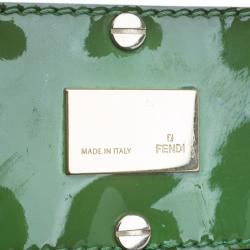 Pre Owned Fendi Tobacco/Green Zucca Canvas Large Mia Shoulder Bag