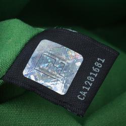 Pre Owned Fendi Tobacco/Green Zucca Canvas Large Mia Shoulder Bag