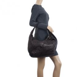 Pre Owned Fendi Brown Leather Spy Hobo Bag
