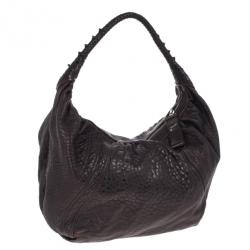 Pre Owned Fendi Brown Leather Spy Hobo Bag