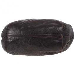 Pre Owned Fendi Brown Leather Spy Hobo Bag