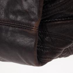 Pre Owned Fendi Brown Leather Spy Hobo Bag