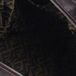 Pre Owned Fendi Brown Leather Spy Hobo Bag