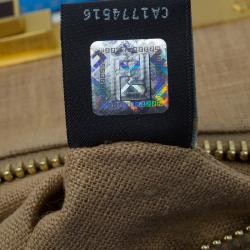 Pre Owned Fendi Blue Selleria Leather Large Peekaboo Top Handle Bag