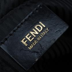Pre Owned Fendi Black Patent Leather and Canvas Small Chameleon Satchel
