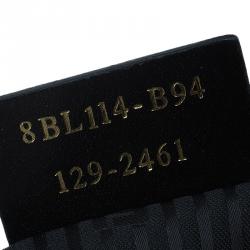 Pre Owned Fendi Black Patent Leather and Canvas Small Chameleon Satchel