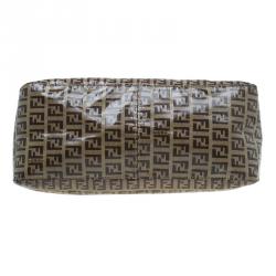 Pre Owned Fendi Tobbaco Zucchino Coated Canvas Mama Forever Shoulder Bag