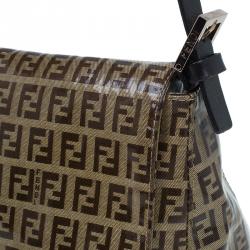 Pre Owned Fendi Tobbaco Zucchino Coated Canvas Mama Forever Shoulder Bag