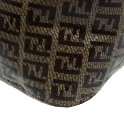 Pre Owned Fendi Tobbaco Zucchino Coated Canvas Mama Forever Shoulder Bag
