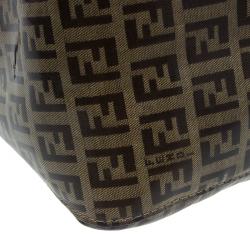 Pre Owned Fendi Tobbaco Zucchino Coated Canvas Mama Forever Shoulder Bag