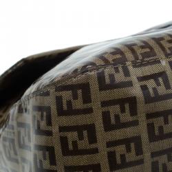 Pre Owned Fendi Tobbaco Zucchino Coated Canvas Mama Forever Shoulder Bag