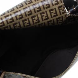 Pre Owned Fendi Tobbaco Zucchino Coated Canvas Mama Forever Shoulder Bag