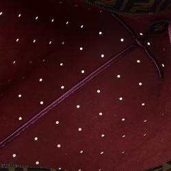 Pre Owned Fendi Metallic Purple Perforated Leather Roll Tote