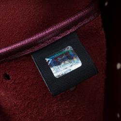 Pre Owned Fendi Metallic Purple Perforated Leather Roll Tote